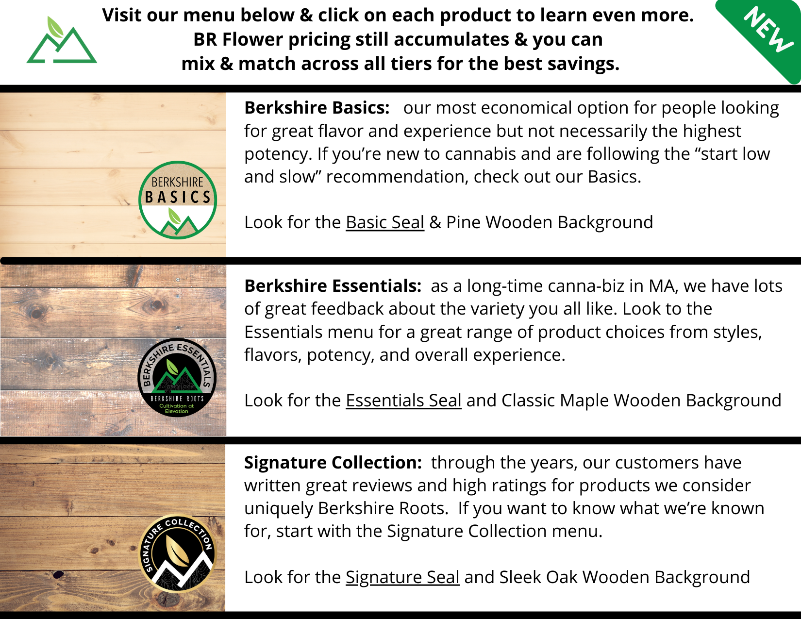 New Berkshire Roots Tier Pricing