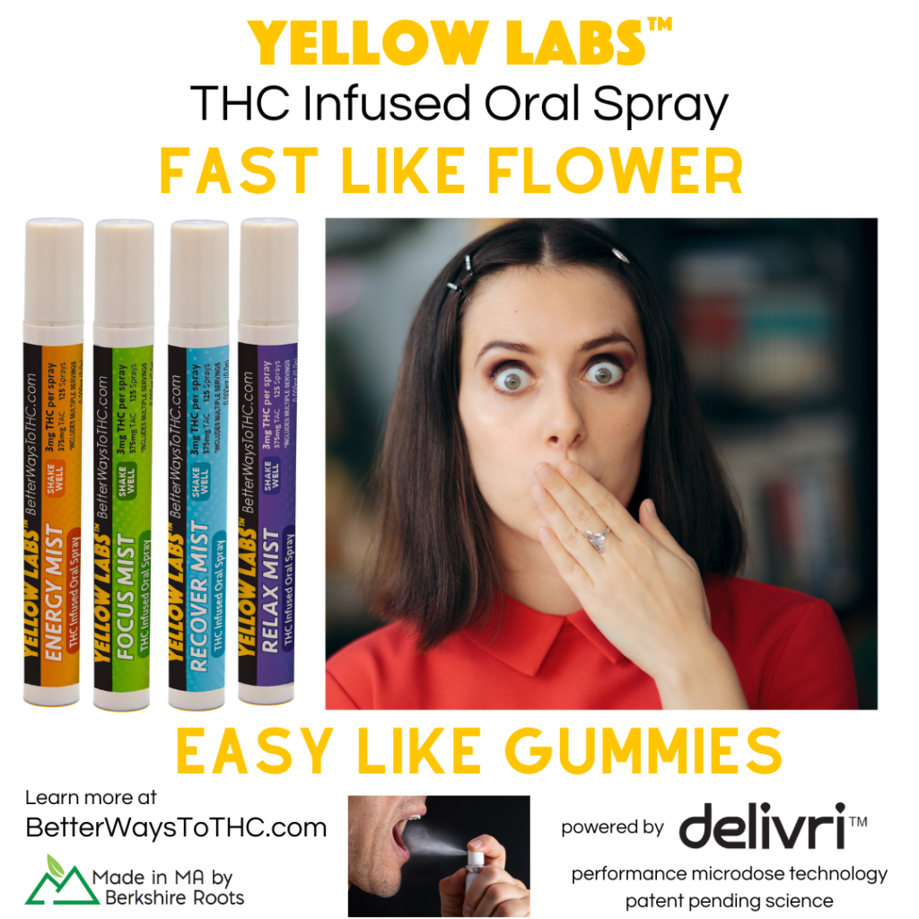 Now Available  oral Mist from Yellow Labs. Varieties include, "relax", "recover" "focus" "energy"