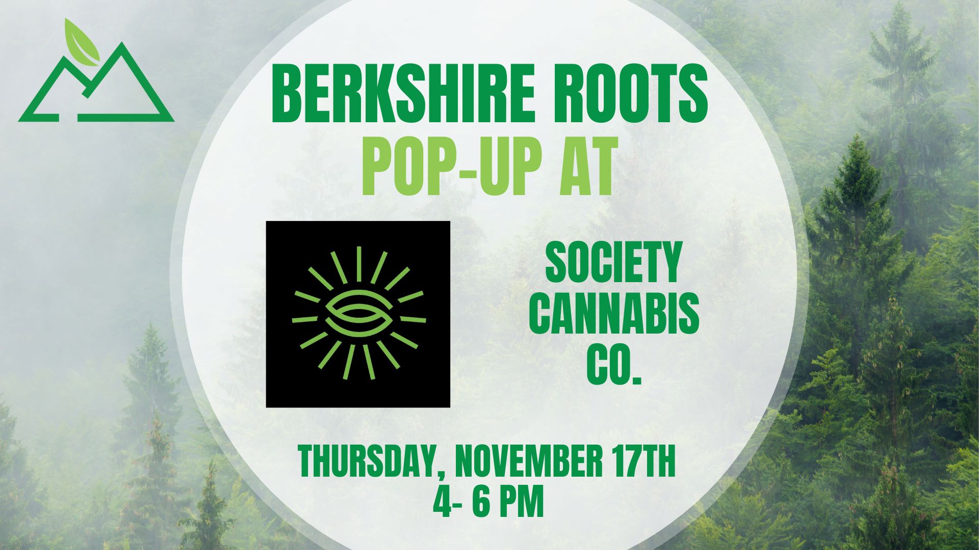 Berkshire Roots popup at Society Cannabis Co