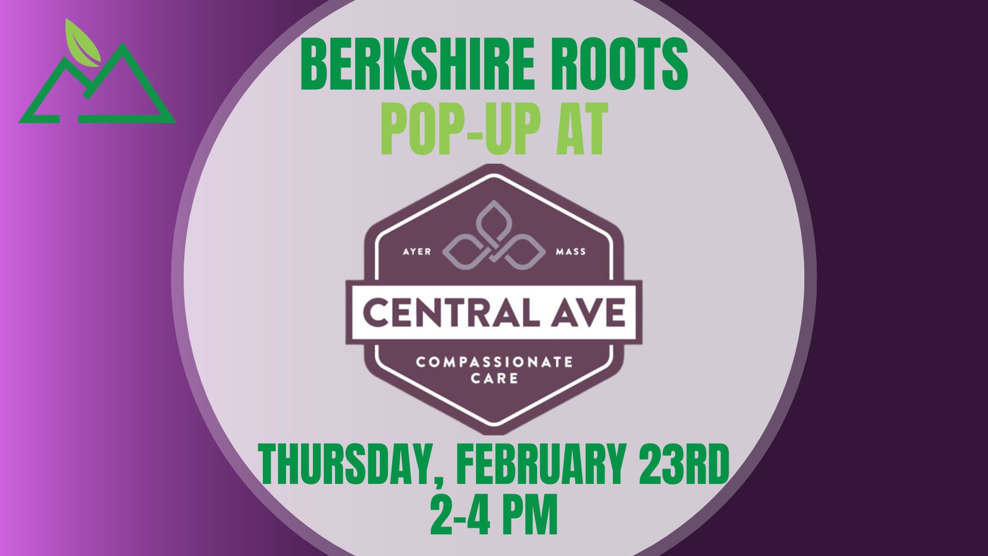 Berkshire Roots popup at Central Ave Alternative Care