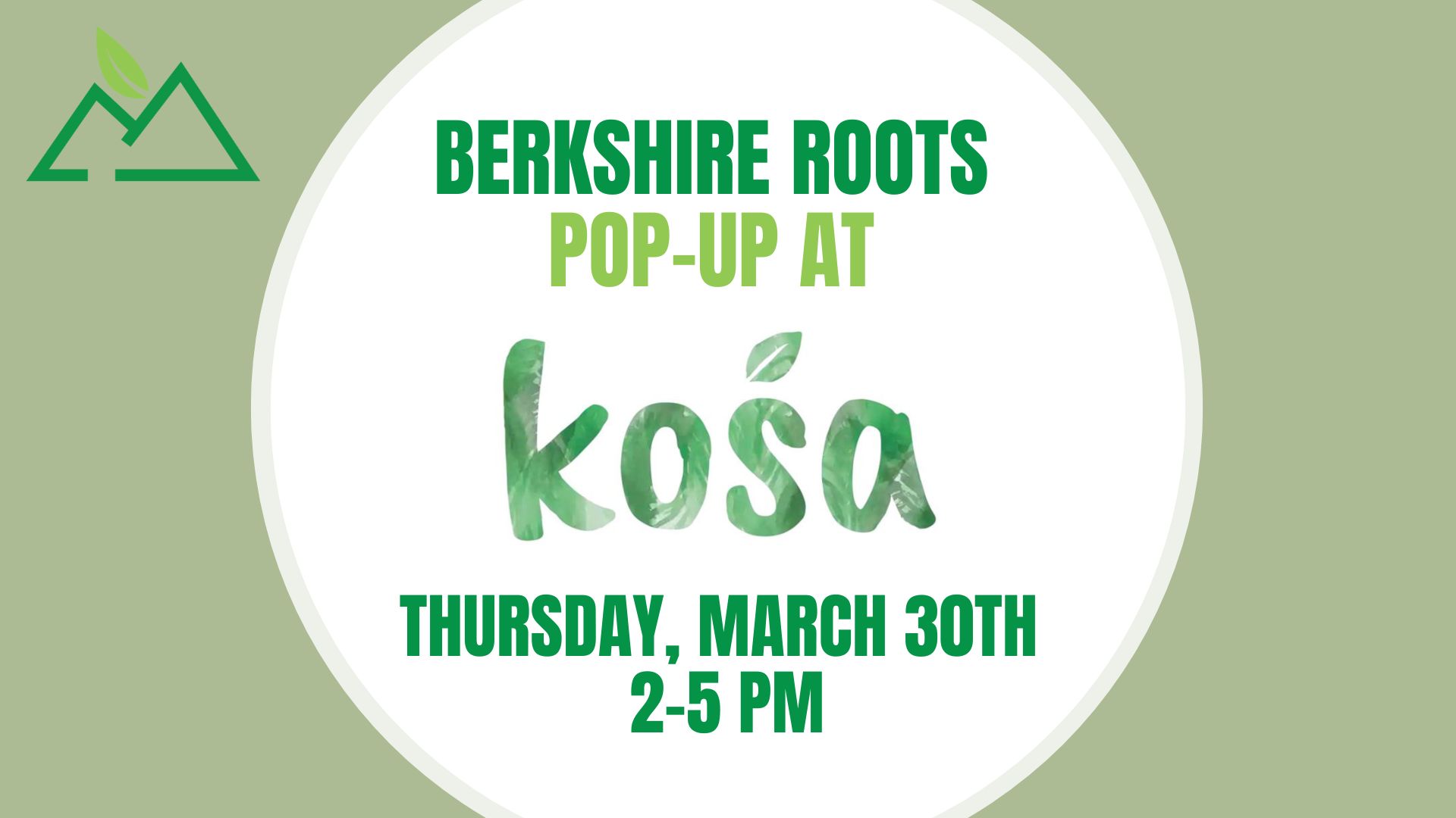 Berkshire Roots pop up at Kosa